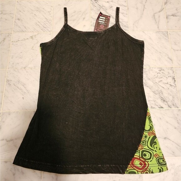 NWT: Yantra's Collection Black Tank with Flower Design. Size Medium. - Picture 2 of 3